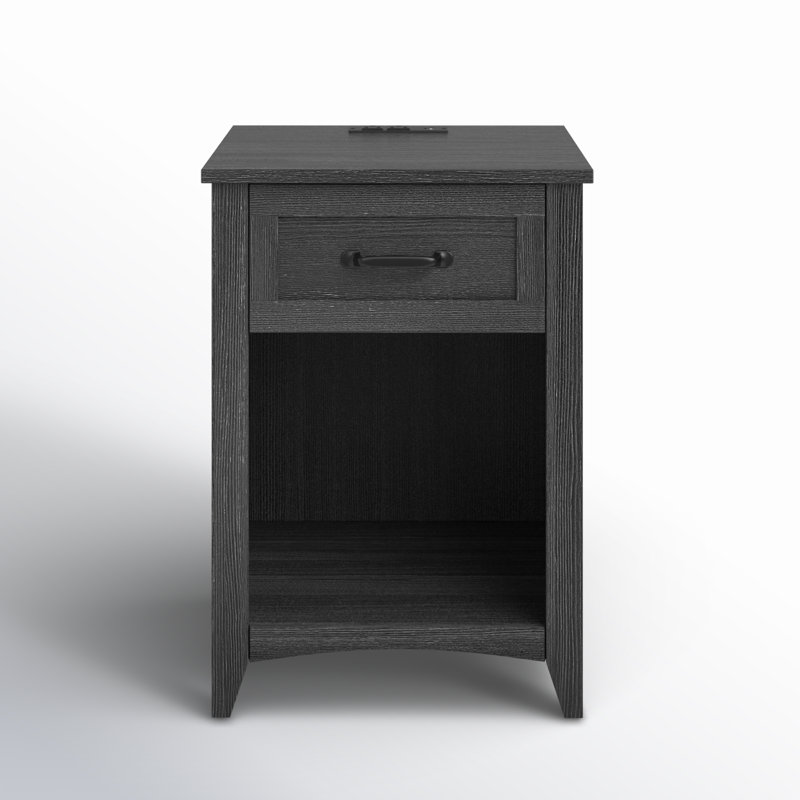 Table de chevet 18 po avec station de charge Allenside, Gris foncé, Individuel