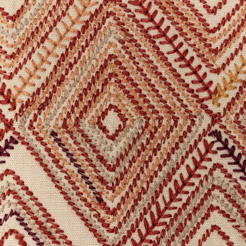 Breckenridge Bowen Embroidery Fabric, Paprika