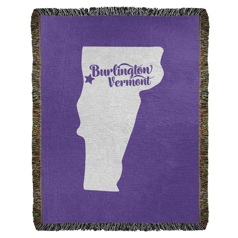Jeté en coton tissé burlington vermont, l 60 po x L 80 po, Mauve