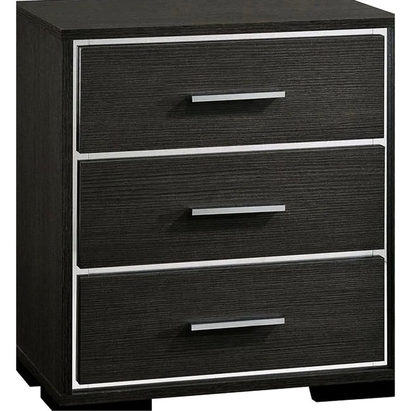 Table de chevet gris chaud, fabrication en bois massif, garniture, table de chevet de style moderne, gris, bois