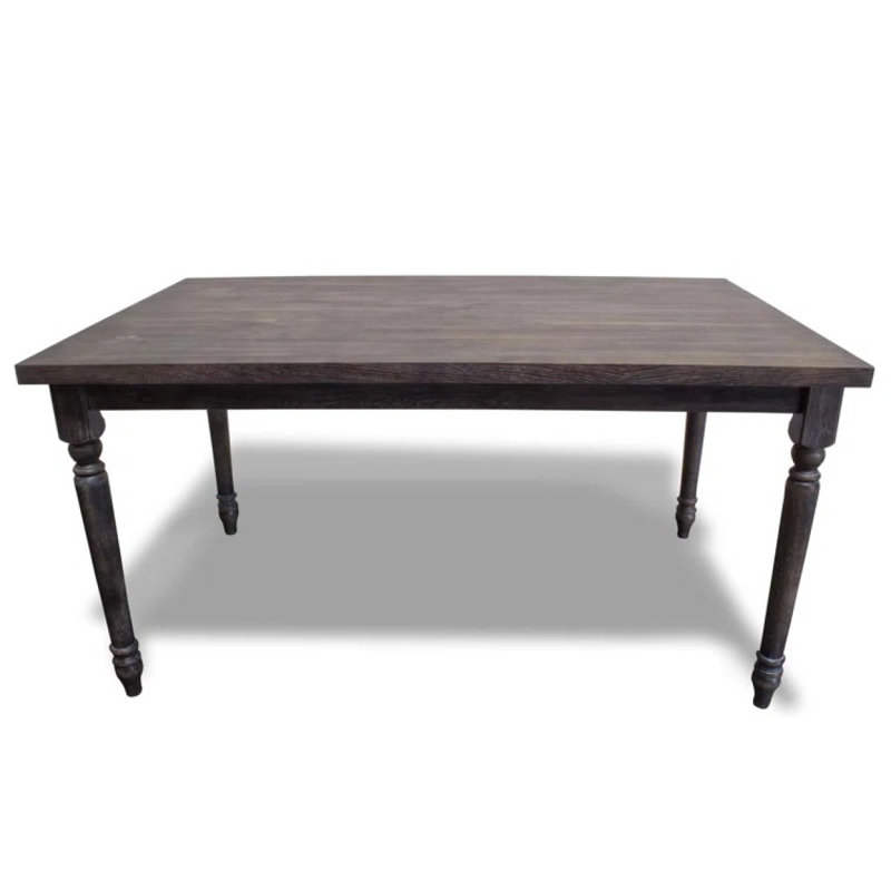 Transitional Style 59 Inch Rectangular Dining Table, Weathered Grey Veneer Wood Dining Room Table