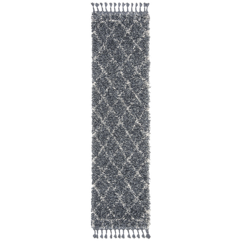Killoren Pro Lux Shag 400 Performance Geometric Rug, Runner 2' x 8'