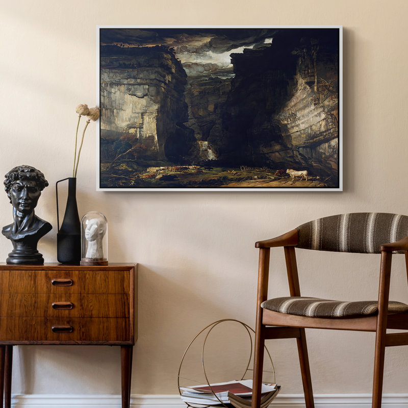 Gordale Scar, c. 1811-1813 - Toile tendue avec châssis James, 24 po x 36 po, Blanc