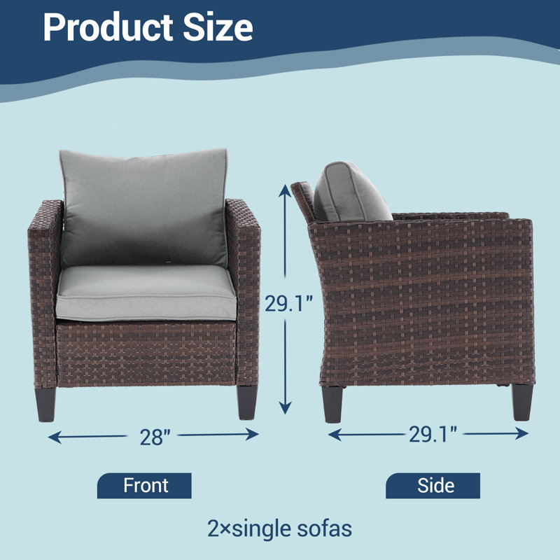Arejas Outdoor Lounge Chair, Gray, Brown