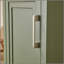 Meuble-lavabo sur pied vert simple entièrement assemblé de 18 po avec plateau en céramique à 3 trous