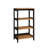 SOLID WOOD SHELF 4 TIER BLACK & NATURAL HONEY