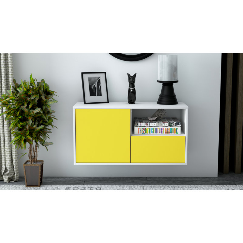 Garibaldi TV Stand, Yellow / Matte White