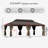 Outdoor Hardtop Gazebo with Double Galvanized Steel Roof, Built-In Hooks & Anchored Base for Garden, Patio & Backyard-122988895-122988894