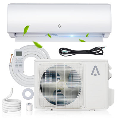 21 Seer2 Split Air Conditioner, 18,000 Btus Mini Split Ac/Heating System, Inverter Ductless Air Conditioner w/Alexa, Heat Pump & Installation Kit, Wall Mounted Ac Unit Cools Room Up to 1250 Sq.Ft,230V