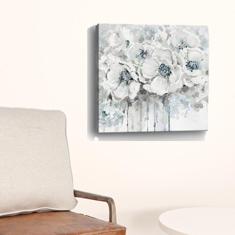 «Winter Blues Flower», art mural sans cadre