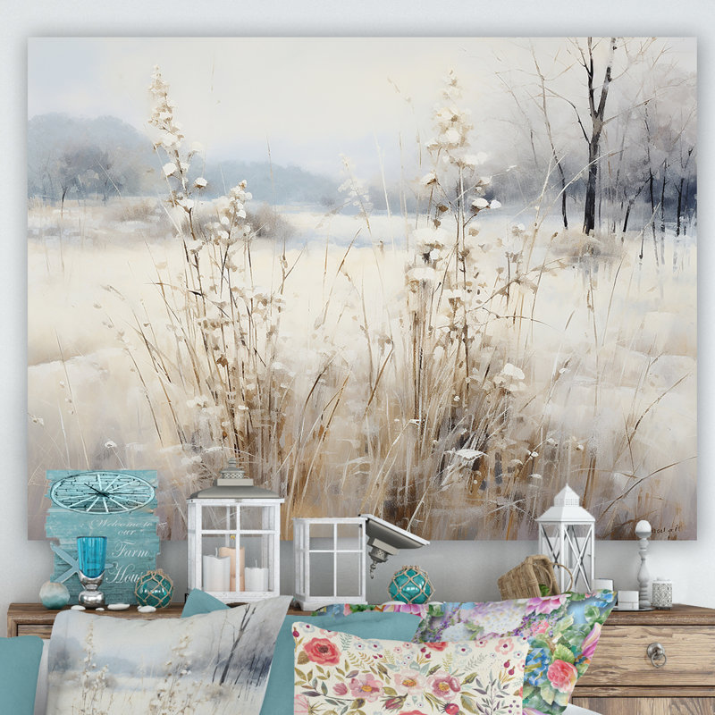 «Winter Meadow View calmness I», reproduction sur toile, Toile tendue, H 40 po x l 30 po x P 1,5 po