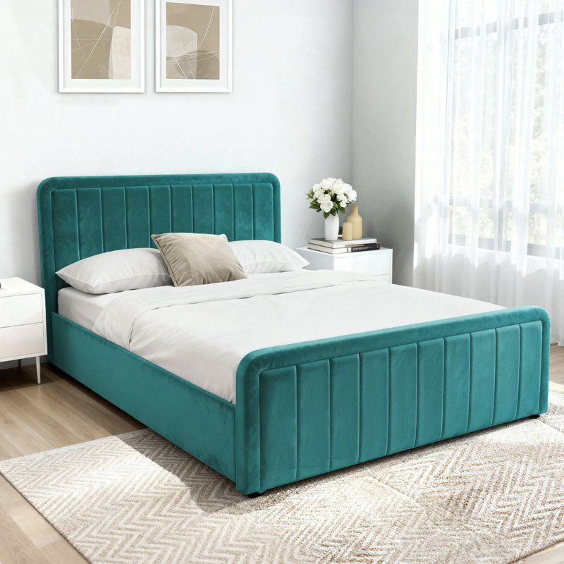 Altgeld Upholstered Ottoman Storage Bed, Kingsize (5'), Green