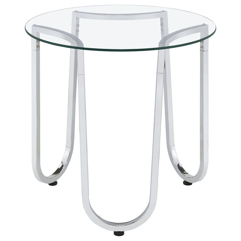 Table d'appoint ronde en verre