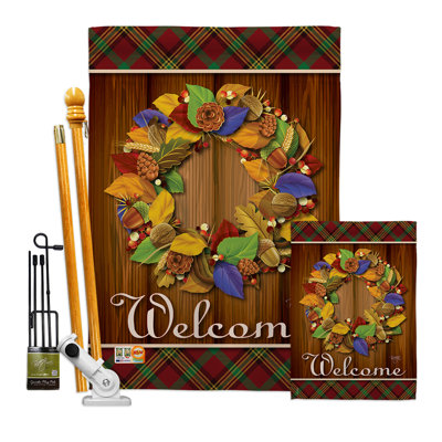 Double Sided 40'' H x 28'' W Polyester Flag Set