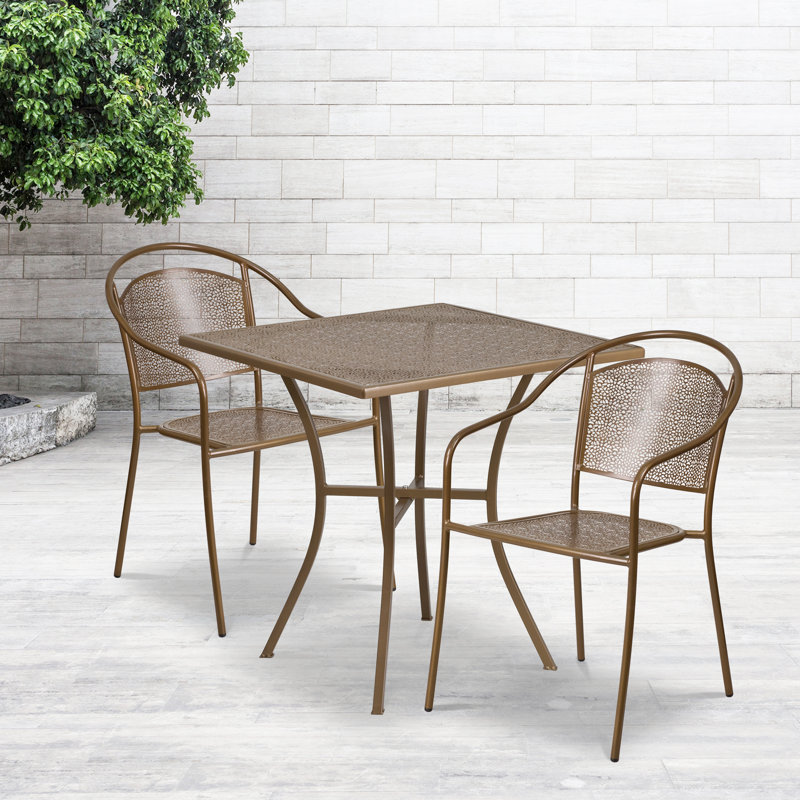 Robbin Square 4 - Person 35.25'' Long Dining Set, Gold