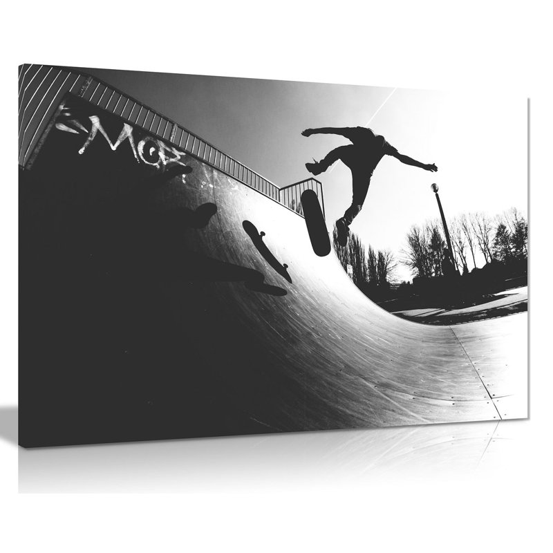 Skateboard - Wrapped Canvas Print, 20cm H x 31cm W