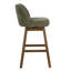 Tabouret de bar pivotant à hauteur réglable Trixi en tissu avec finition en bois brun gaufré-1530794405