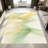 1PC Pastel Yellow Green Wavy Fluid Abstract Art area rugs for Living Room, Soft and Comfortable, Suitable for all seasons, easy-to-maintain, machine washable Indoor floor mat, Under Table Farmhouse suitable for kitchen entryway, bedroom, dining-129467125