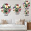 Fleurs tropicales rouges sur fond blanc II - Horloge murale traditionnelle-457223312