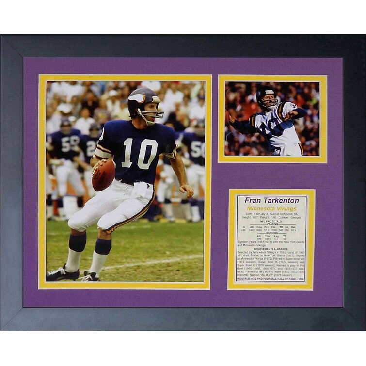 Framed Minnesota Vikings Fran Tarkenton Autographed Signed Jersey