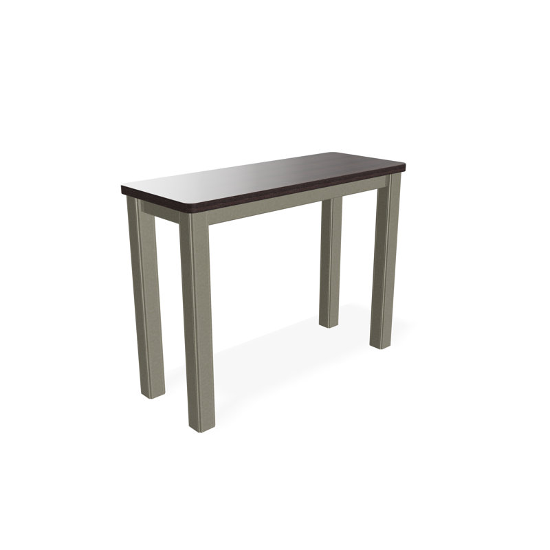 Table d'appoint d'extérieur en polymère rustique 10 po x 27 po, Brun / tempête