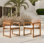 Fauteuil de patio en bois massif avec coussin de siège (ensemble de 2)