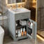 Meuble-lavabo de salle de bain avec lavabo, porte à fermeture douce, support de rangement et tablette réglable-1914219057