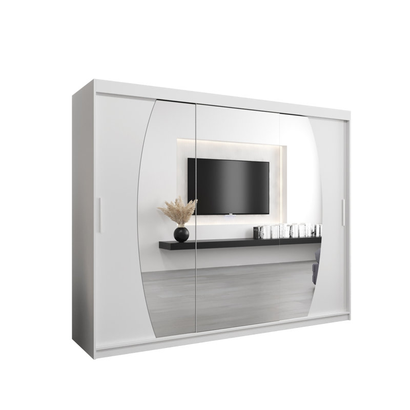 Lauritzen 2 Door Manufactured Wood Wardrobe, Matte White, 200cm H x 250cm W