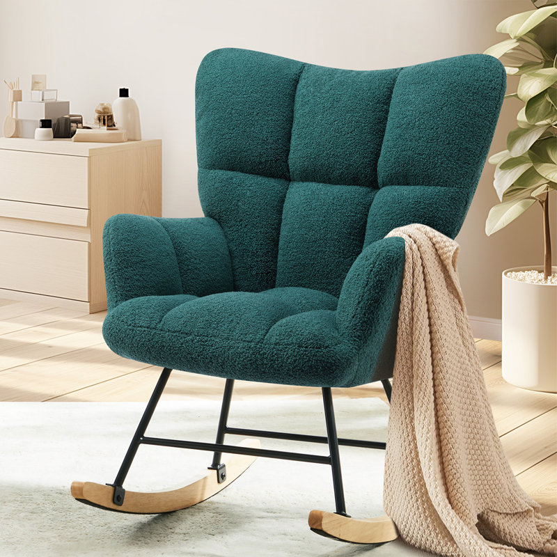 Chaise berçante rembourrée, Green, Green