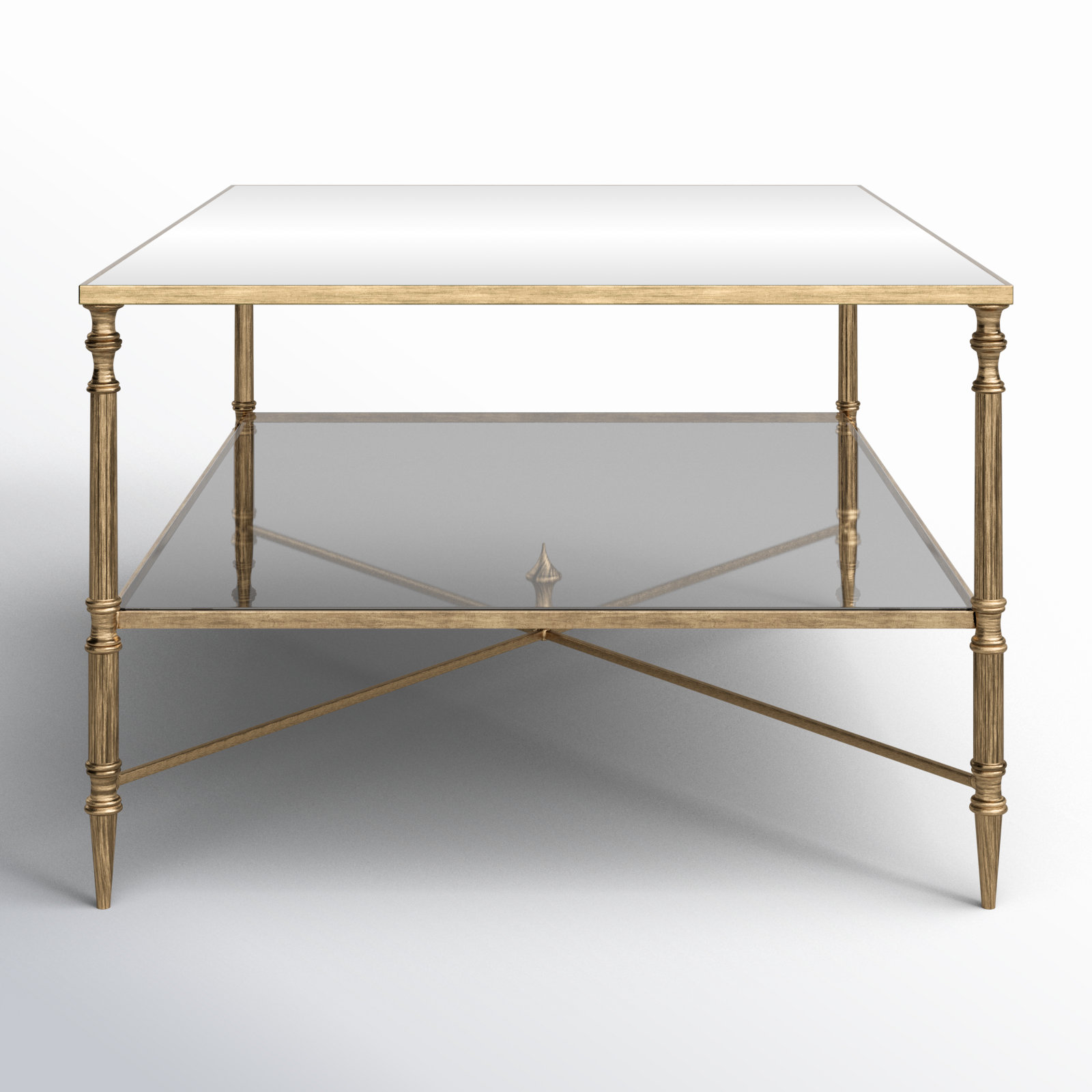 Allenhurst 38" Mirrored Glass Cocktail Table