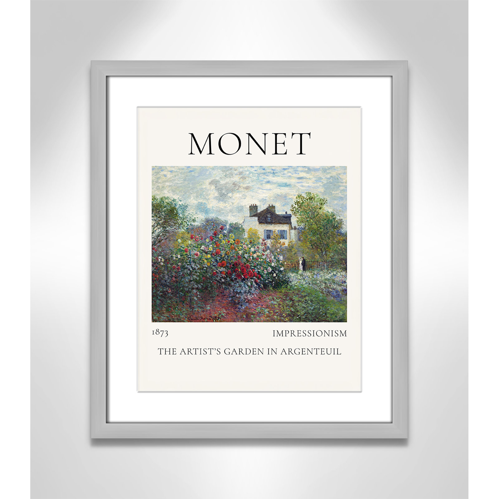 Artists Garden in Argenteuil Print by Claude Monet, Yes, 19" H x 16" W x 1.25" D, Silver Single Picture Frame