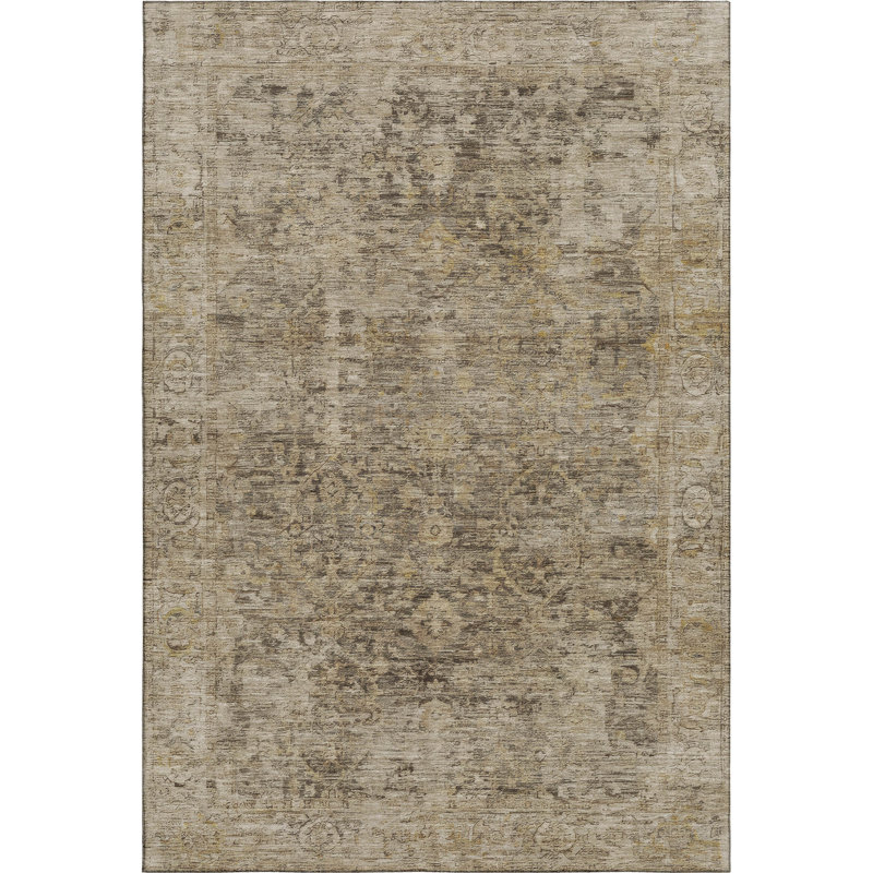 Premium Machine Washable Verlin AMF1773 Border Rug, Rectangle 10' x 14'