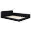 Grand lit plateforme tapissier avec 2 lampes de lecture