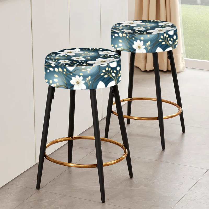 Ensemble de 2 tabourets de bar White Coastal Elegance