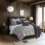 Ensemble de couvre-lit standard en coton moka / gris anthracite 2 pièces Indali-73813260