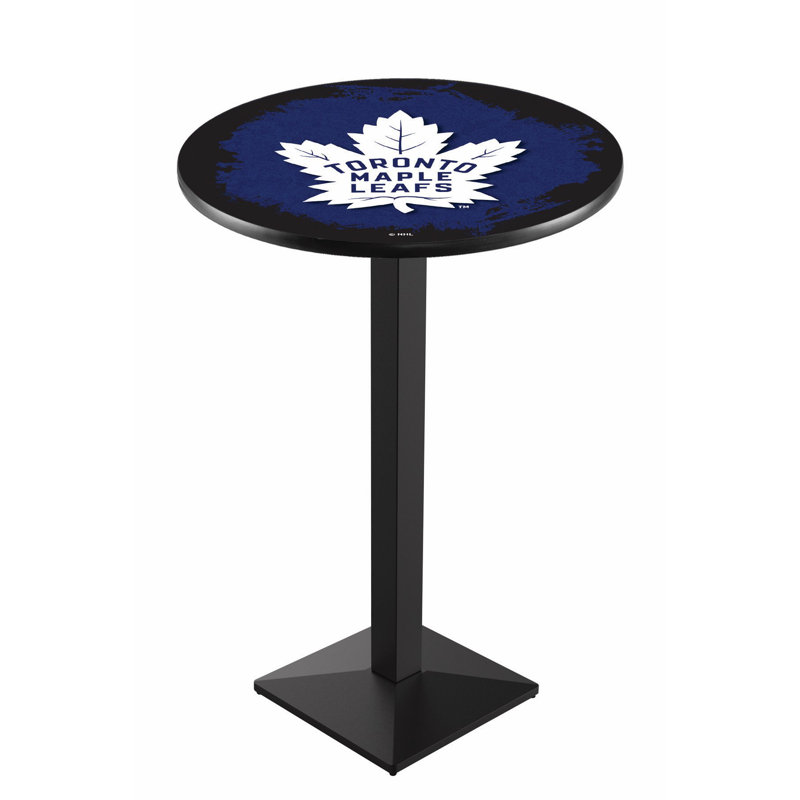 Table de salle à manger 30 po NHL, Noir froissé, Toronto Maple Leafs