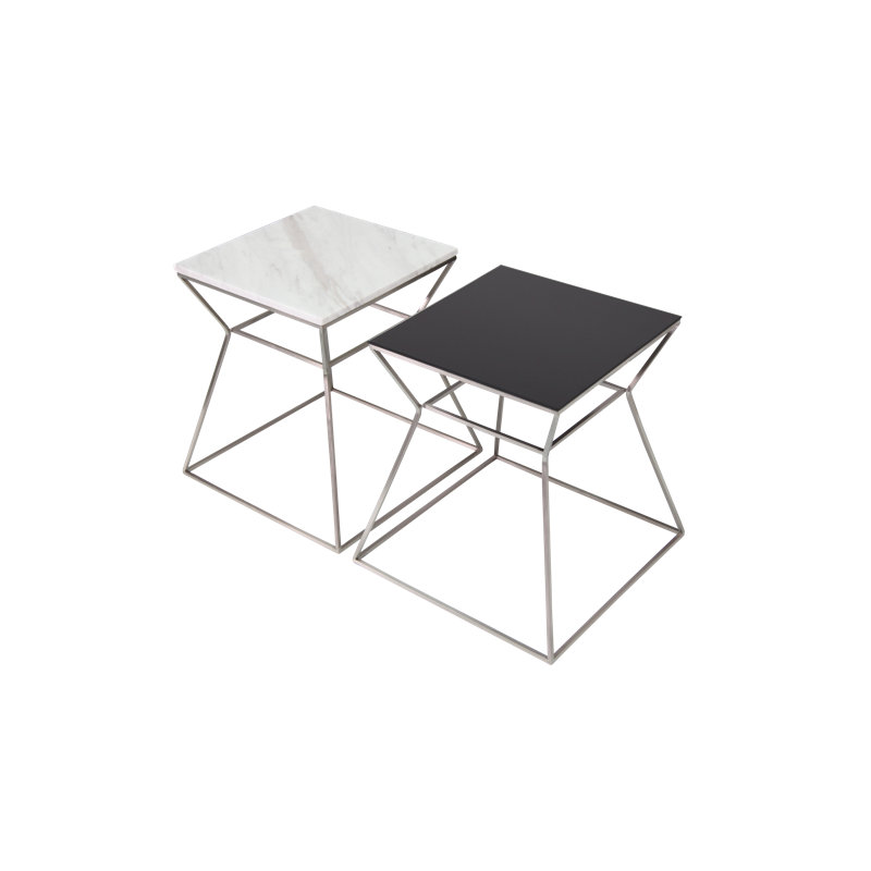 Gakko Marble End Table, White Marble