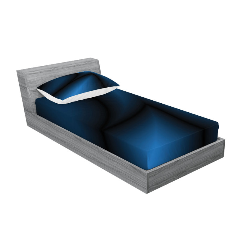 Drap-housse et coussin décoratif bleu marine Ambesonne, Ensemble de draps pour lit simple TG + 5 articles 