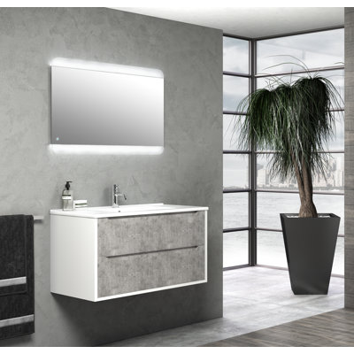Yatts 910 mm Single Vanity with Integrated Ceramic Basin