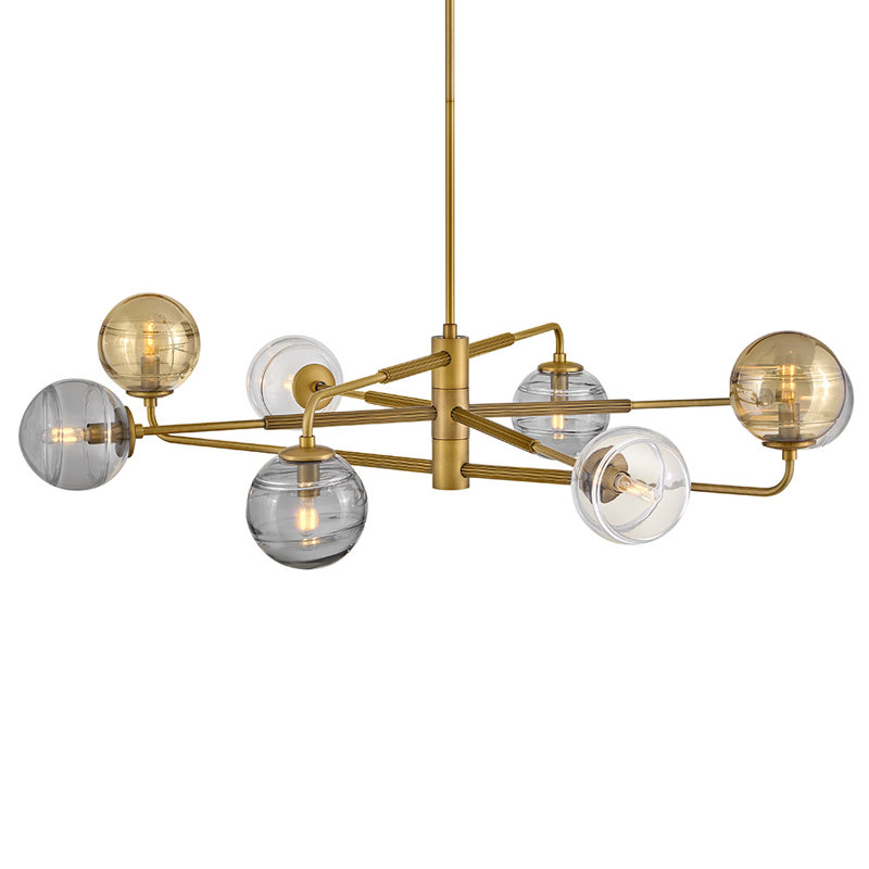 Oberon 8 - Light Chandelier, Heritage Brass