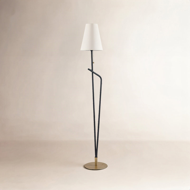 Clomer Floor Lamp, Black/Tan