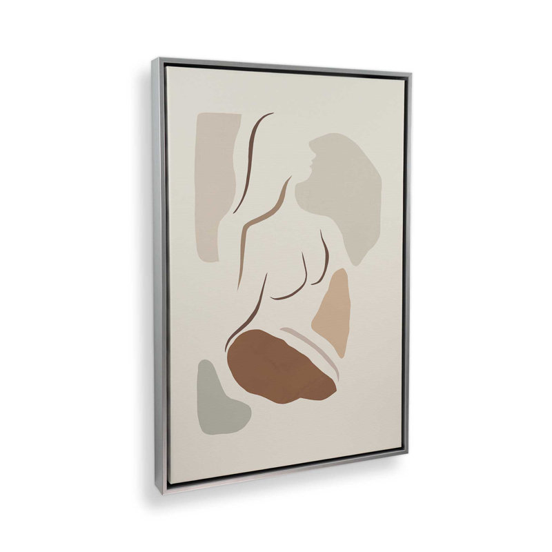 Soulful Contours, H 30,75 po x l 20,75 po, Cadre flottant en chrome poli