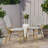 Outdoor PE Rattan And Aluminum Armless French Bistro Chairs, Set Of 2, Gray And Bamboo Finish, Perfect For Patio Relaxation-1857460700