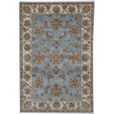 Cornwall Wool Oriental Area Rug in Blue/Brown/Ivory