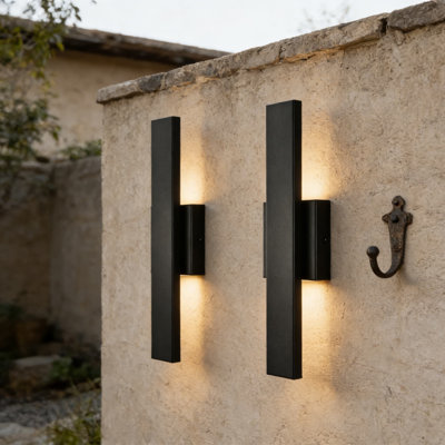 Luminaire mural moderne à DEL moderne, applique étanche extérieure et intérieure 20 W avec lumière blanche chaude à intensité variable pour porche, patio, garage et murs extérieurs