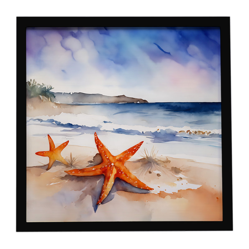 Étoile de mer, impression sur métal encadrée