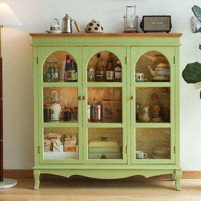 American Style Multifunctional Green Accent Cabinet