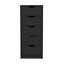 Commode haute 5 tiroirs Basilea, système coulissant - Noir