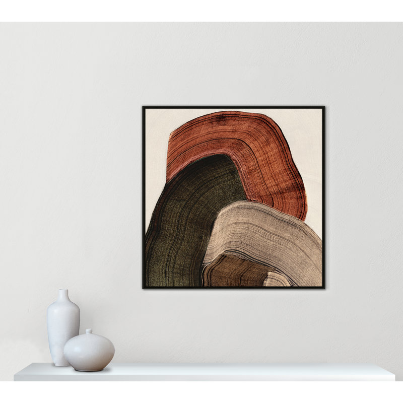 «Folded Earth I» par Casa Fine Arts, Toile avec cadre, L 41,5 po x H 41,5 po, Flottant espresso