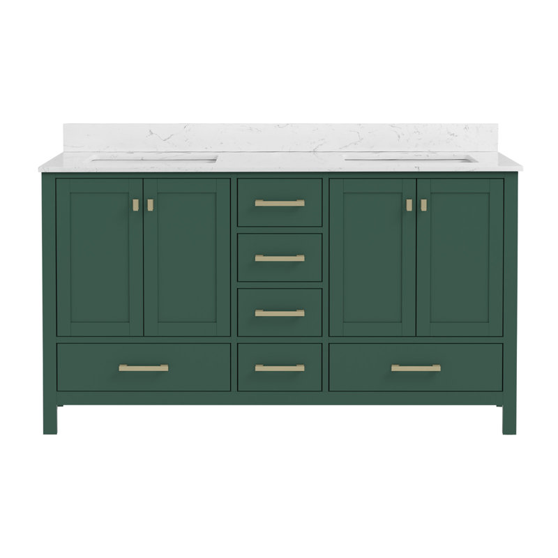 Bathroom Vanity, Solid Wood Frame Bathroom Storage Cabinet, 60"